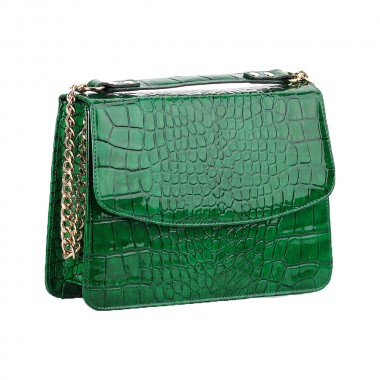 CLUTCH PIELE CROCO Croco Verde