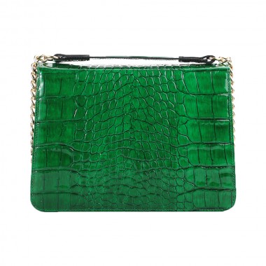 CLUTCH PIELE CROCO Croco Verde
