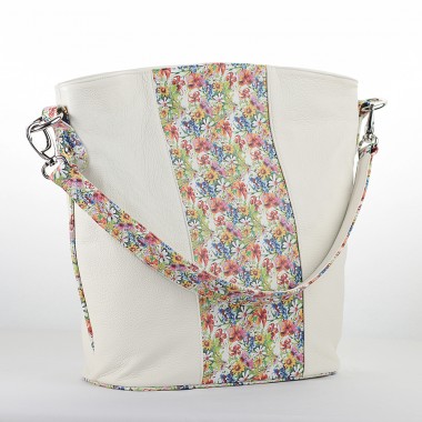 GEANTA PIELE CASUAL Alb Floral