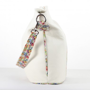 GEANTA PIELE CASUAL Alb Floral