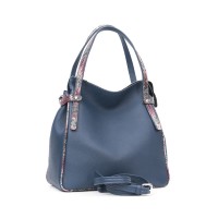 GEANTA PIELE KARA Bleumarin Bizonat