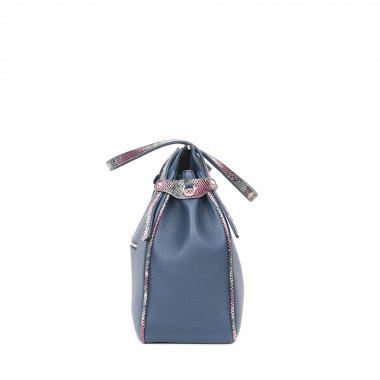 GEANTA PIELE KARA Bleumarin Bizonat