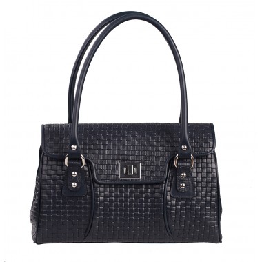 GEANTA PIELE MONA Texturat albastru