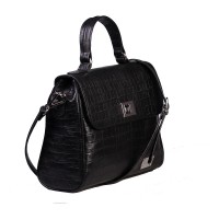 GEANTA PIELE CORA Croco piele intoarsa bleumarin 2