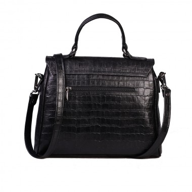 GEANTA PIELE CORA Croco piele intoarsa bleumarin 2