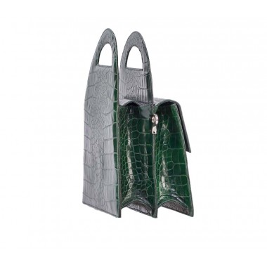 GEANTA DAMA LADY Croco Verde
