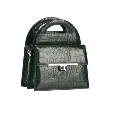 GEANTA DAMA LADY Croco Verde