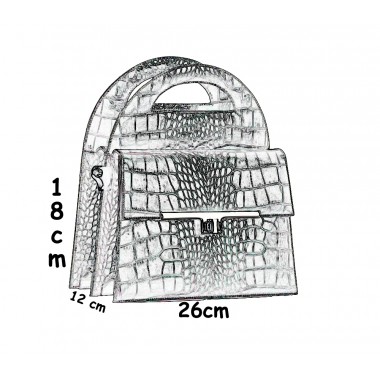 GEANTA DAMA LADY Croco Verde