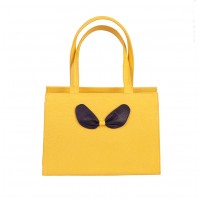 GEANTA PIELE MINNIE Lac sifonat galben