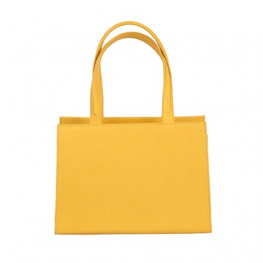 GEANTA PIELE MINNIE Lac sifonat galben