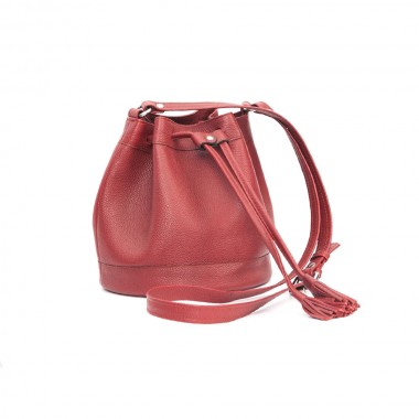 GEANTA PIELE MINIBUCKET Marsala Bizonat