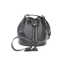 GEANTA PIELE MINIBUCKET Negru Bizonat