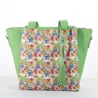GEANTA PIELE FLORA Verde Floral