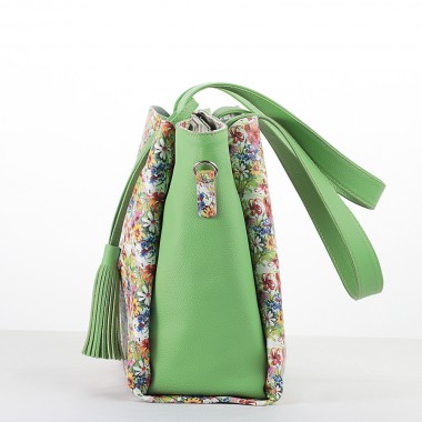 GEANTA PIELE FLORA Verde Floral