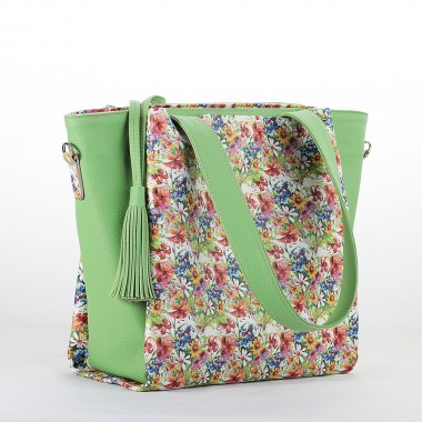 GEANTA PIELE FLORA Verde Floral