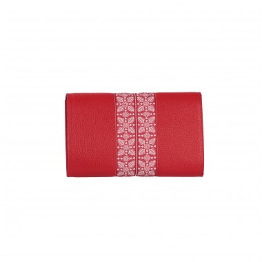 PLIC PIELE CLASIC Bizonat Rosu cu aplicatie rosie