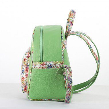 MINIRUCSAC PIELE URBAN Verde Floral