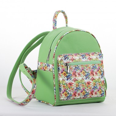 MINIRUCSAC PIELE URBAN Verde Floral