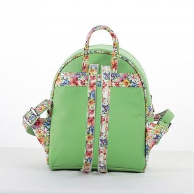 MINIRUCSAC PIELE URBAN Verde Floral